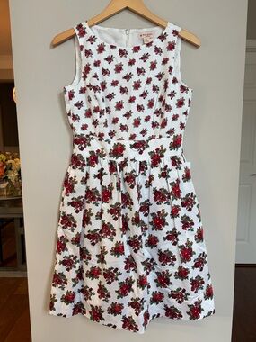 Brooks Brothers Red Fleece Dress Floral Cotton Vintage